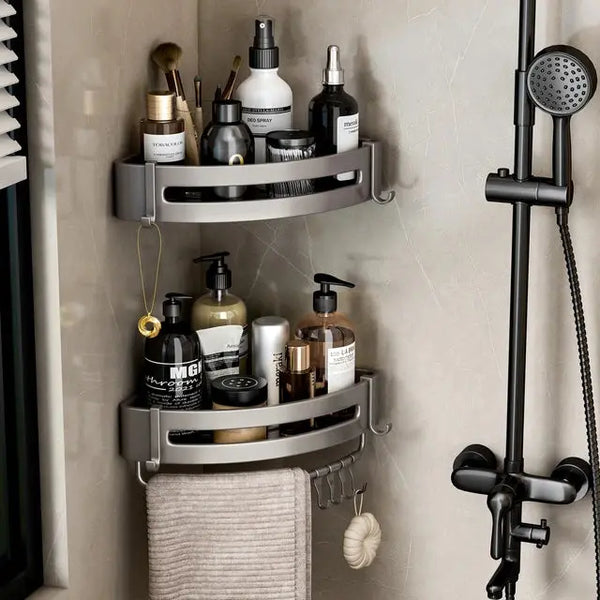 Bathroom Corner Shelf: Wall Mounted, Soap Dish Shower Shelf Shampoo Holder. - Scrollcart Qatar