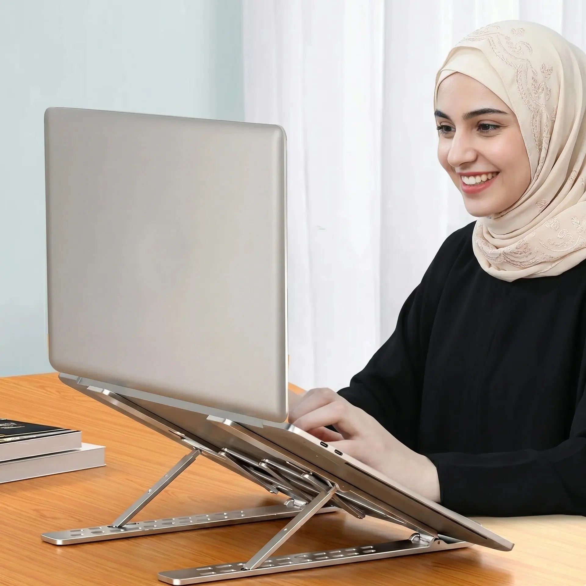 Premium Ergonomic Adjustable Aluminum Laptop Stand Scrollcart Qatar 