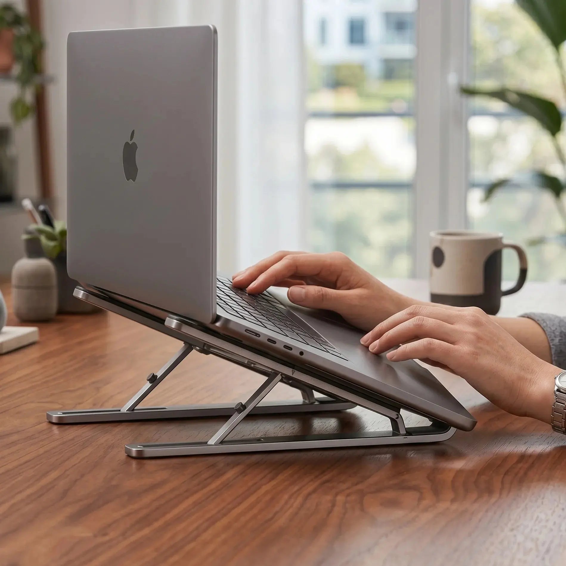 Premium Ergonomic Adjustable Aluminum Laptop Stand Scrollcart Qatar 