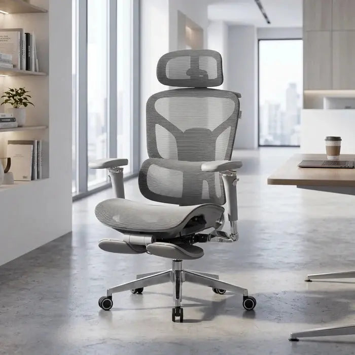 Premium Ergonomic Office Chair with Footrest, Adjustable Mesh Desk Chair Scrollcart Qatar 