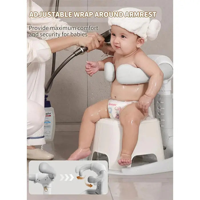 Premium Height Adjustable Foldable Baby Bath Stand with Anti-Slip Base Qstar 