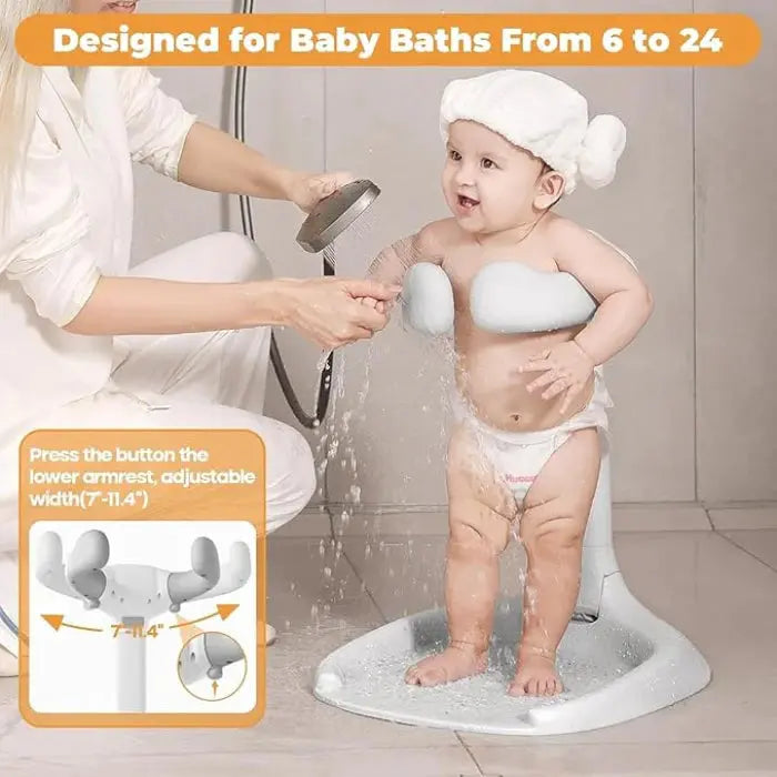 Premium Height Adjustable Foldable Baby Bath Stand with Anti-Slip Base Qstar 
