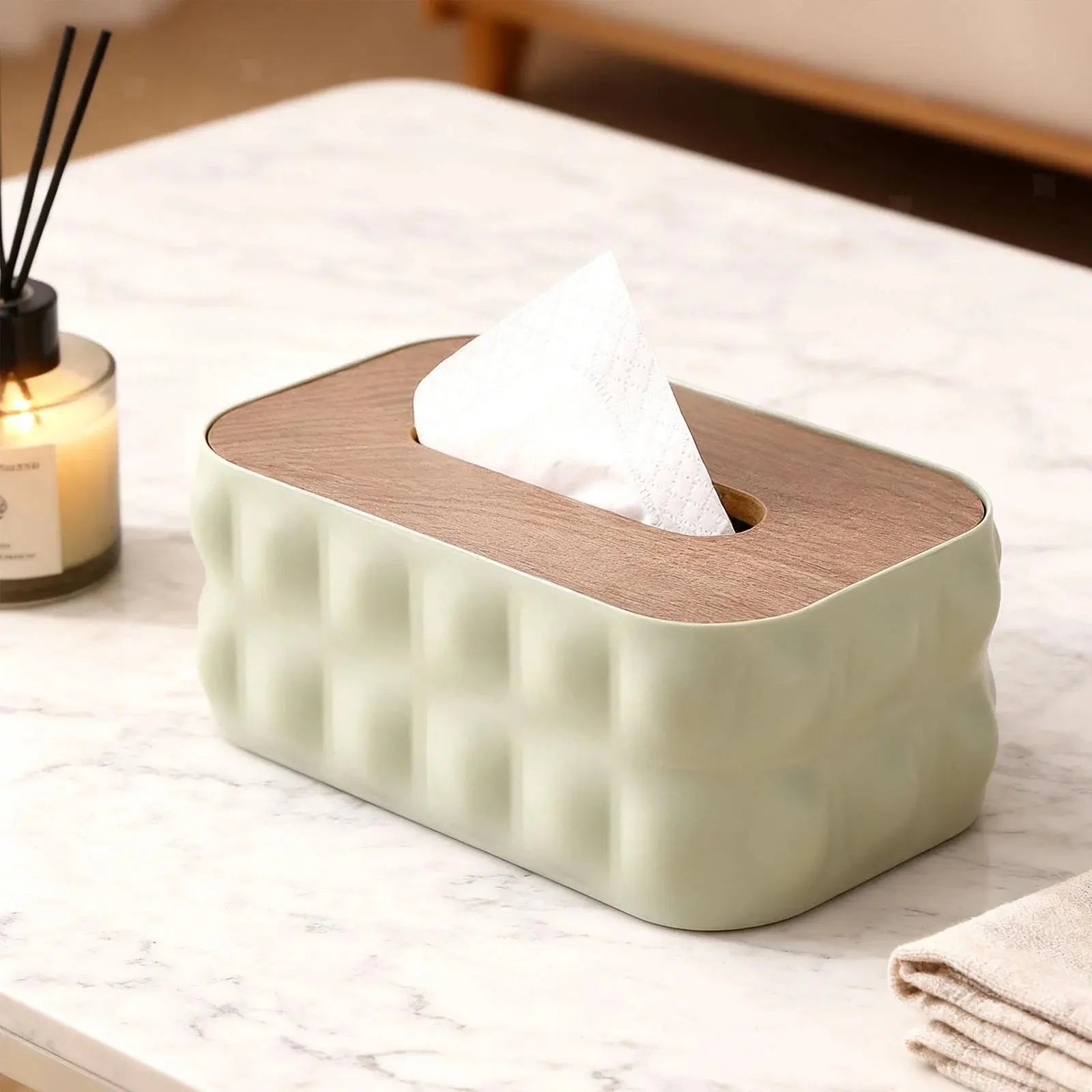 Premium Light Luxury Rectangular Tissue Box Cover Scrollcart Qatar 