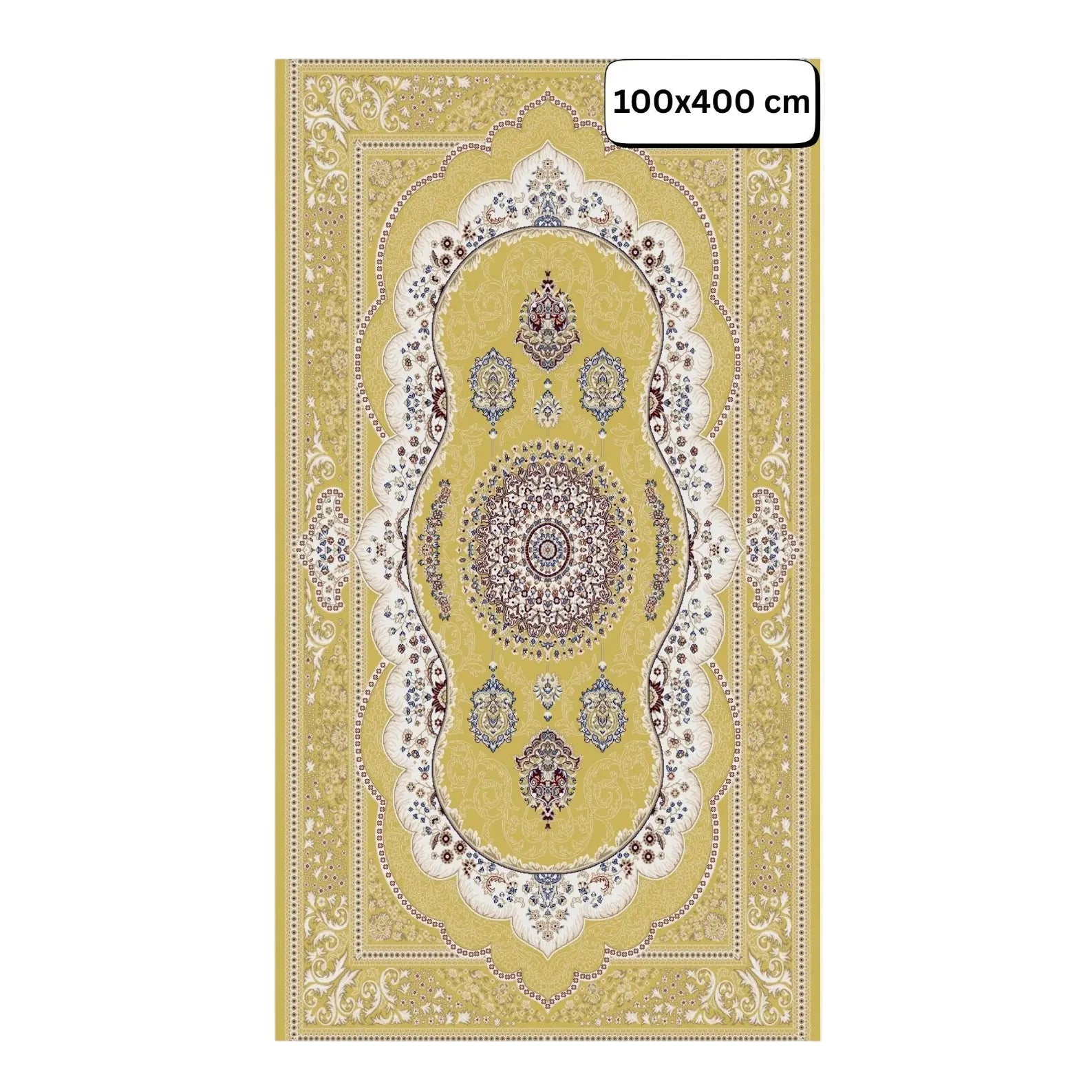 Premium Lynosse carpet 100x400 cm gold runner for hallway and majlis in Doha Qatar
