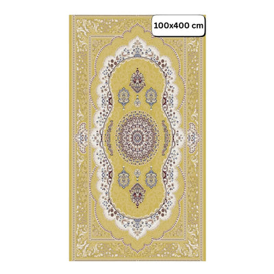 Premium Lynosse carpet 100x400 cm gold runner for hallway and majlis in Doha Qatar