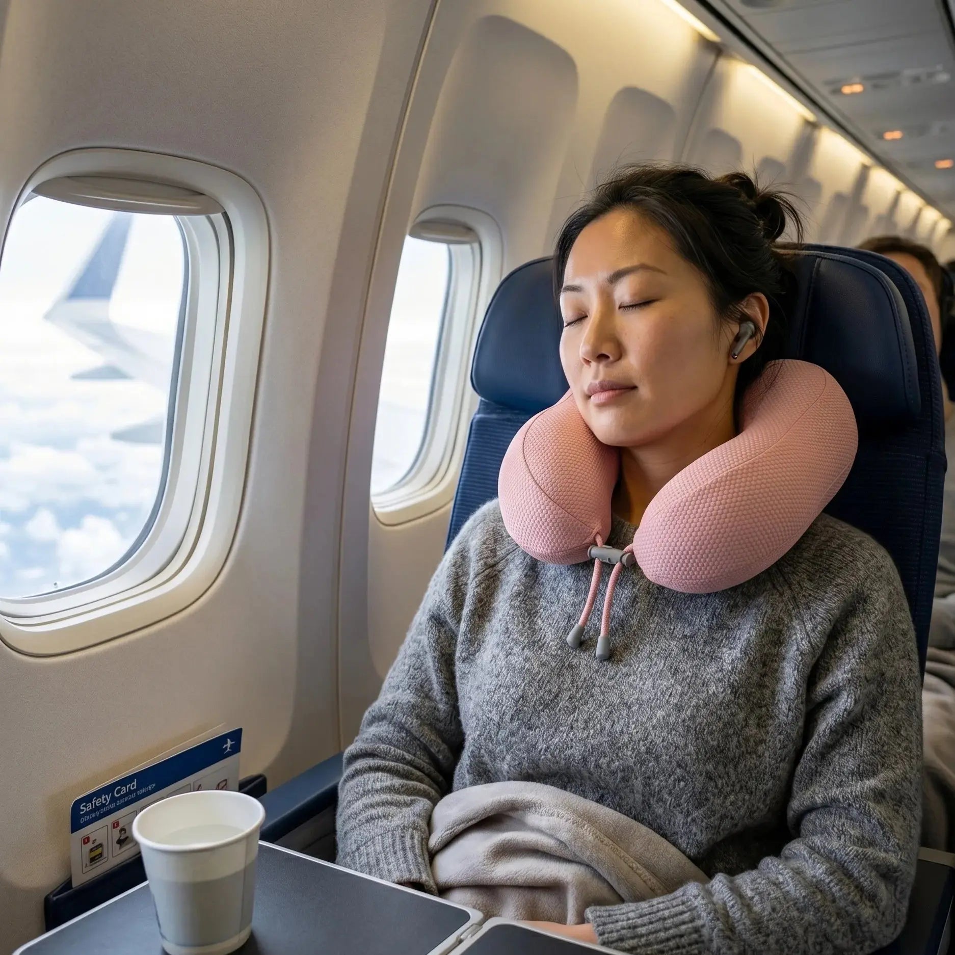 Premium Memory Foam U-Shaped Travel Neck Pillow Set Scrollcart Qatar 