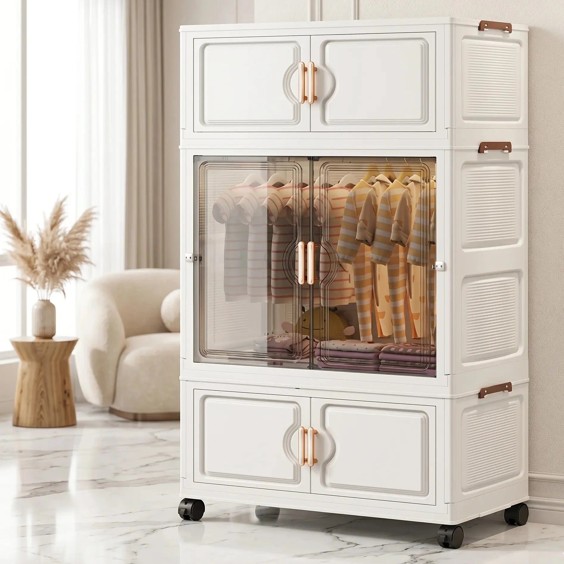 Premium Modular Foldable Plastic Wardrobe & Storage Cupboard Scrollcart Qatar 