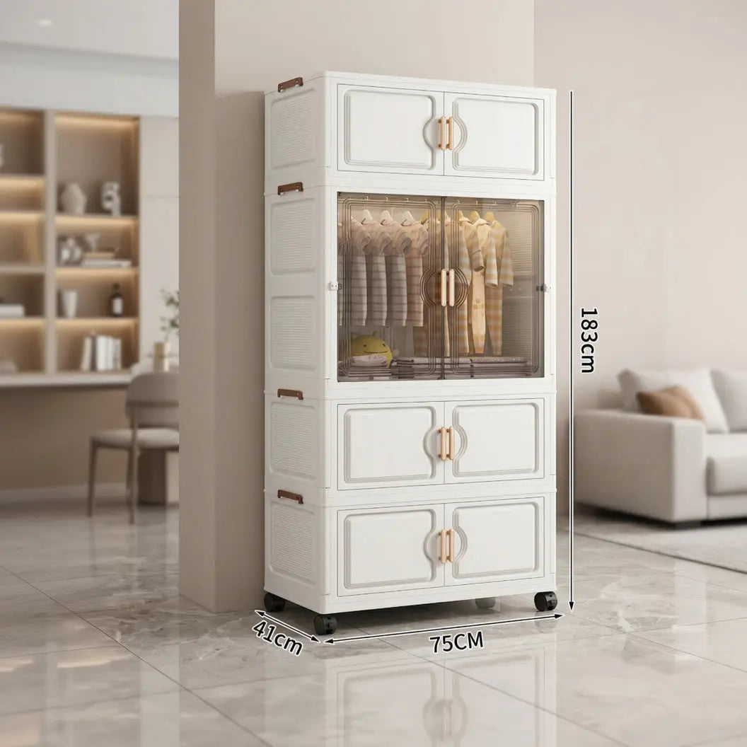 Premium Modular Foldable Plastic Wardrobe & Storage Cupboard Scrollcart Qatar 