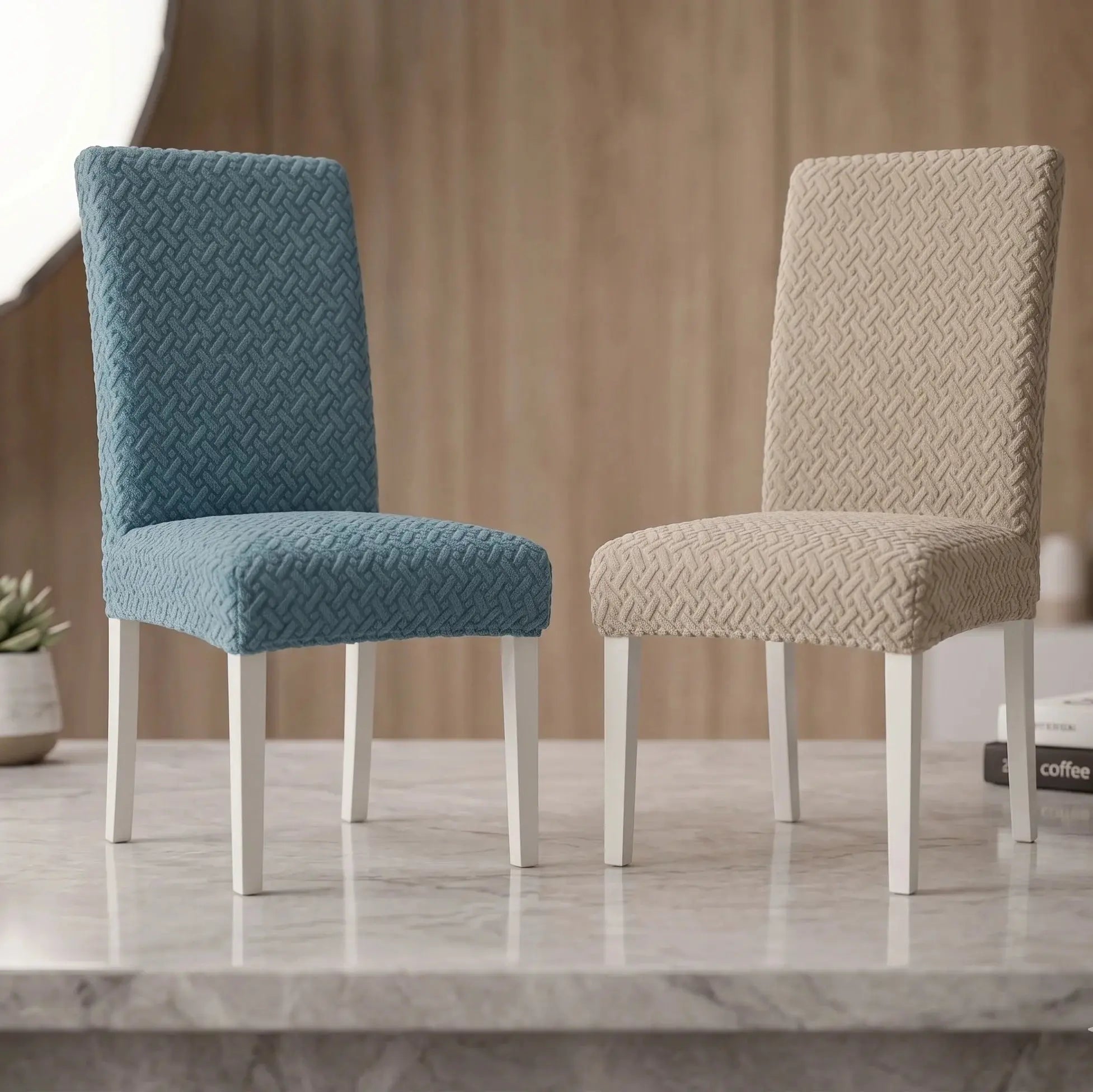 Premium Stretch Chair Covers Washable Dining Seat Slipcovers Scrollcart Qatar 