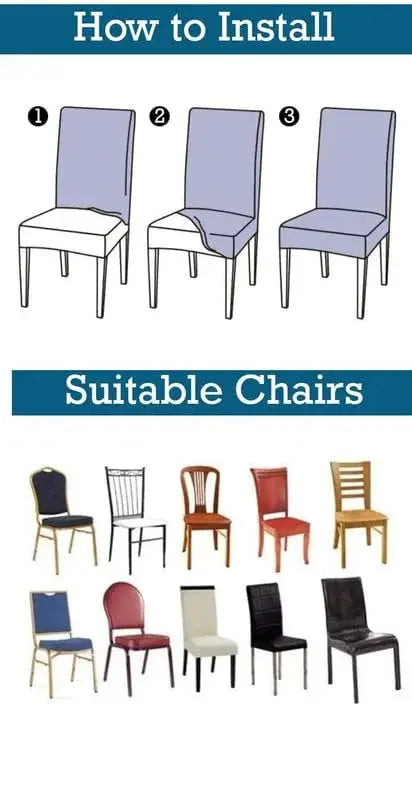 Premium Stretch Chair Covers Washable Dining Seat Slipcovers Scrollcart Qatar 