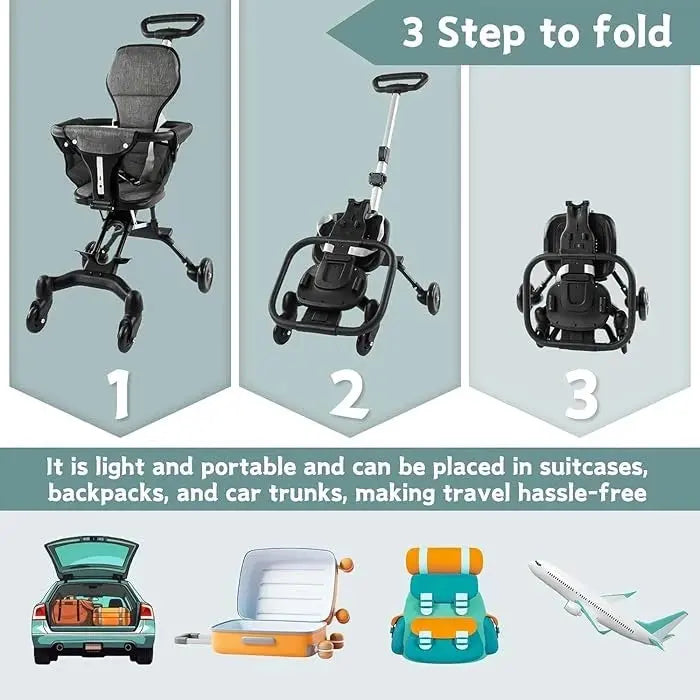 Premium Two-Way Ultra-Lightweight Smart Baby Stroller -High-Landscape Scrollcart Qatar 
