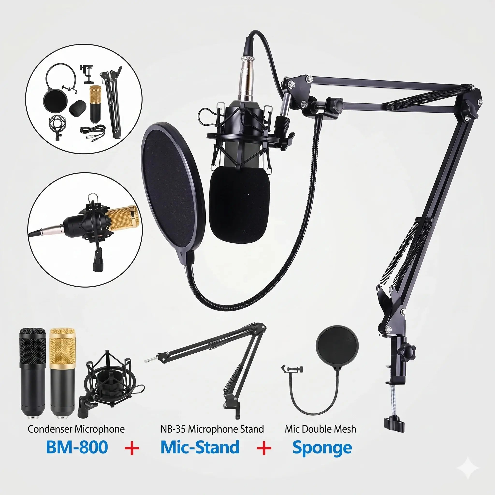 Professional Condenser Microphone with V8 Sound Card Kit Scrollcart Qatar 