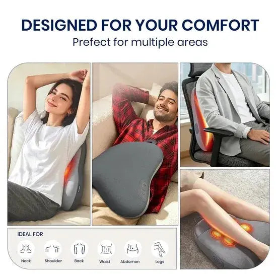 Q7 Ergonomic Waist Massager with Memory Foam, Heat & Brushless Motor – Grey Scrollcart Qatar 