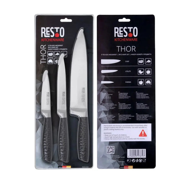 RESTO 3-Piece Stainless Steel Kitchen Knife Set Qatar