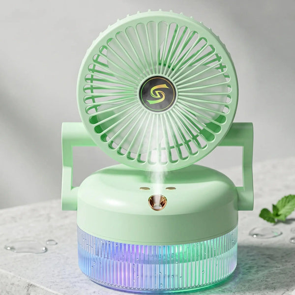 Rechargeable Desktop Humidifier & Folding Misting Fan Scrollcart Qatar 
