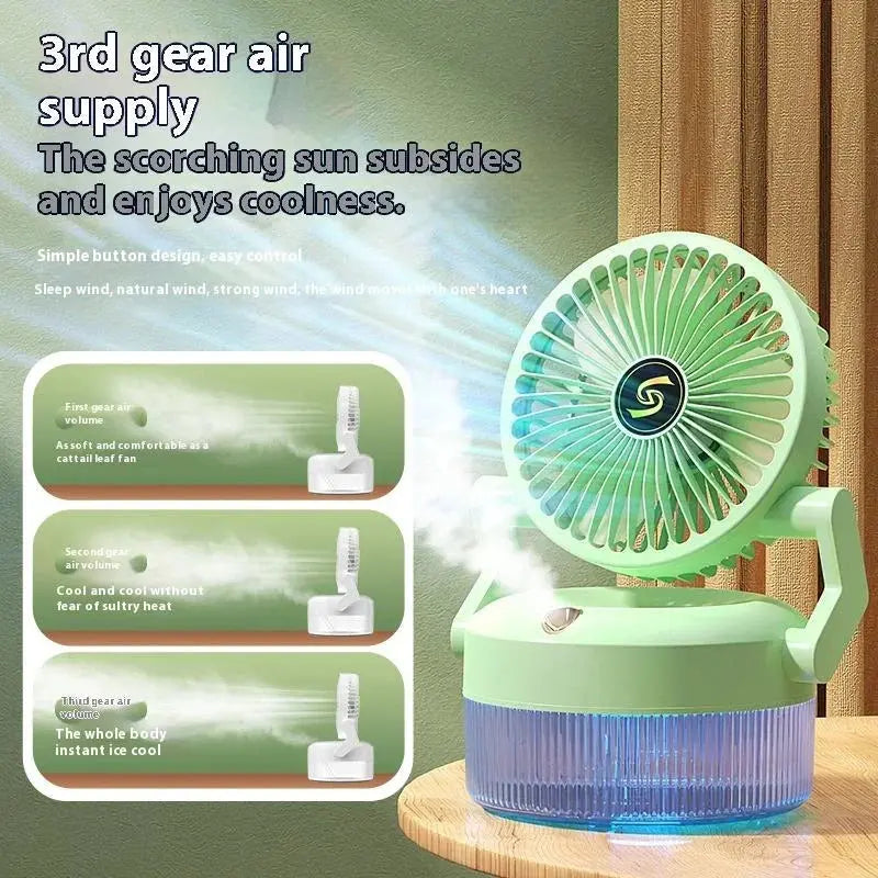 Rechargeable Desktop Humidifier & Folding Misting Fan Scrollcart Qatar 
