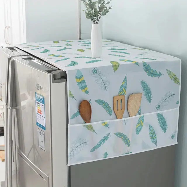 Best Quality Top Cloth Cover with Side Storage Bag for Refrigerator and Washing Machine - Scrollcart Qatar