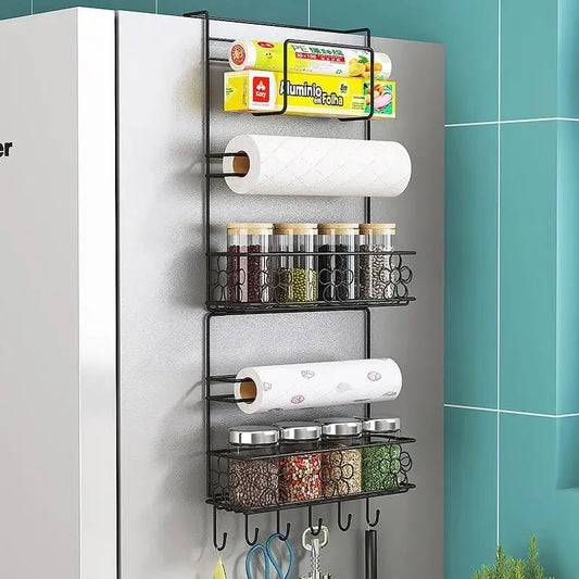 black Colour Refrigerator Side Hanging Rack