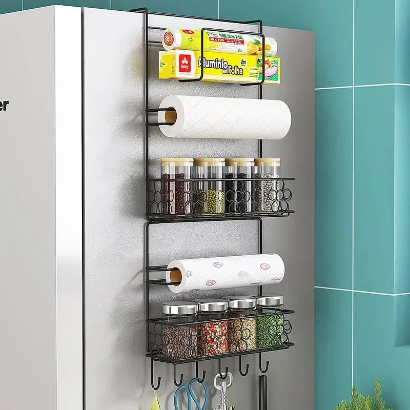 black Colour Refrigerator Side Hanging Rack