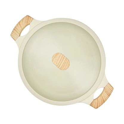 Resto Beige Non-Stick Shallow Pot with Lid – 28cm Qatar