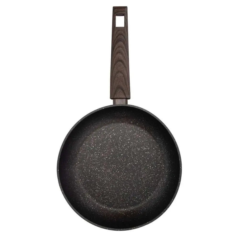 Fry pan : Resto Carina  Non-Stick Deep Frypan with Wooden Soft Touch Handle - Scrollcart Qatar