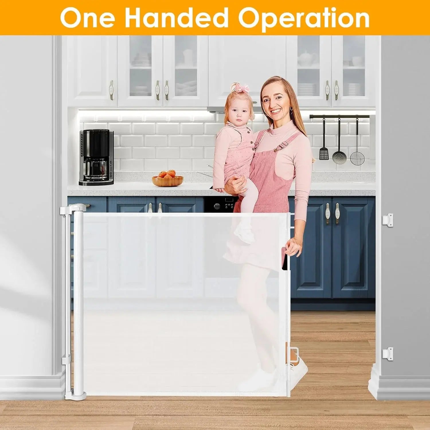 Retractable Wide Baby Safety Gate for Stairs & Doors Scrollcart Qatar 