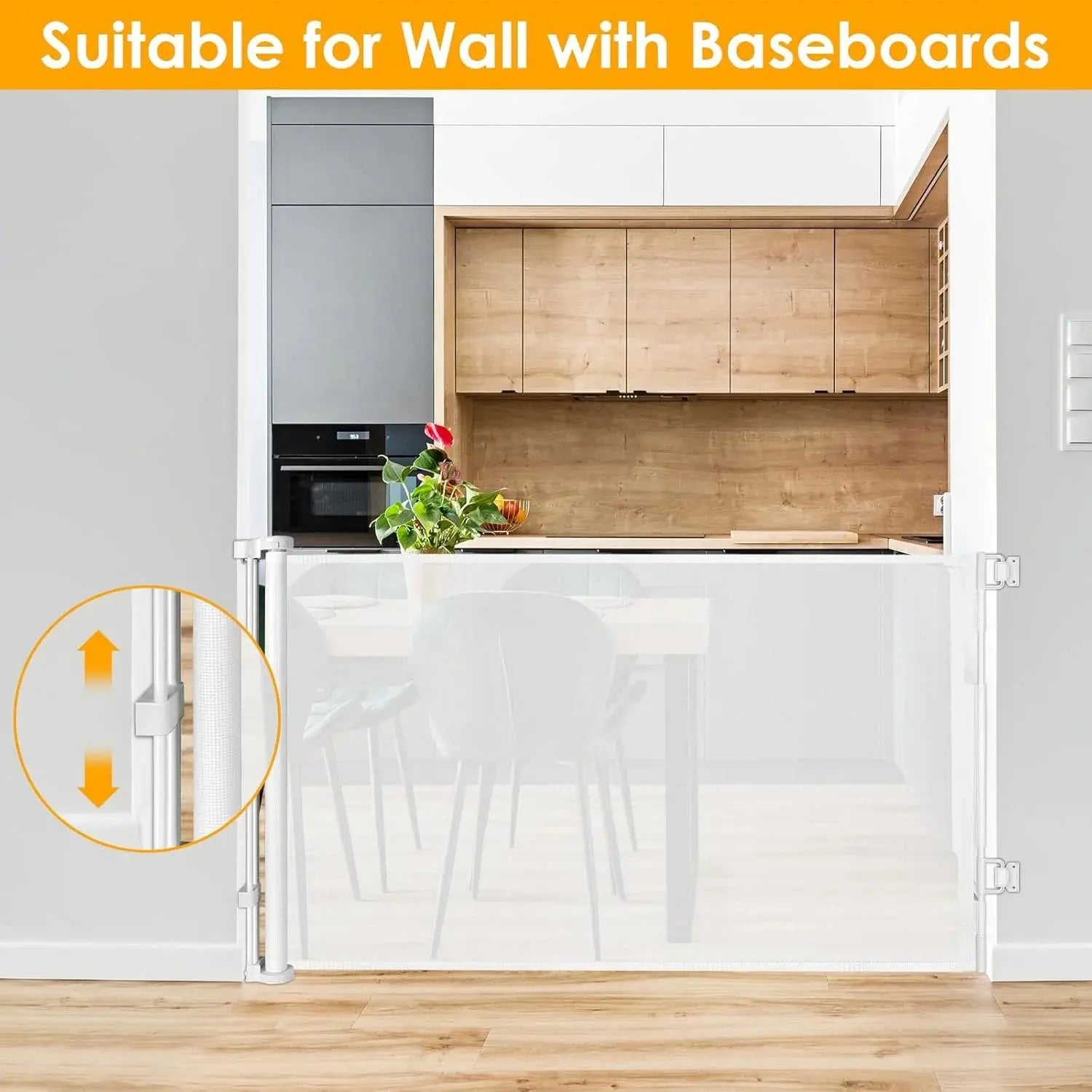 Retractable Wide Baby Safety Gate for Stairs & Doors Scrollcart Qatar 
