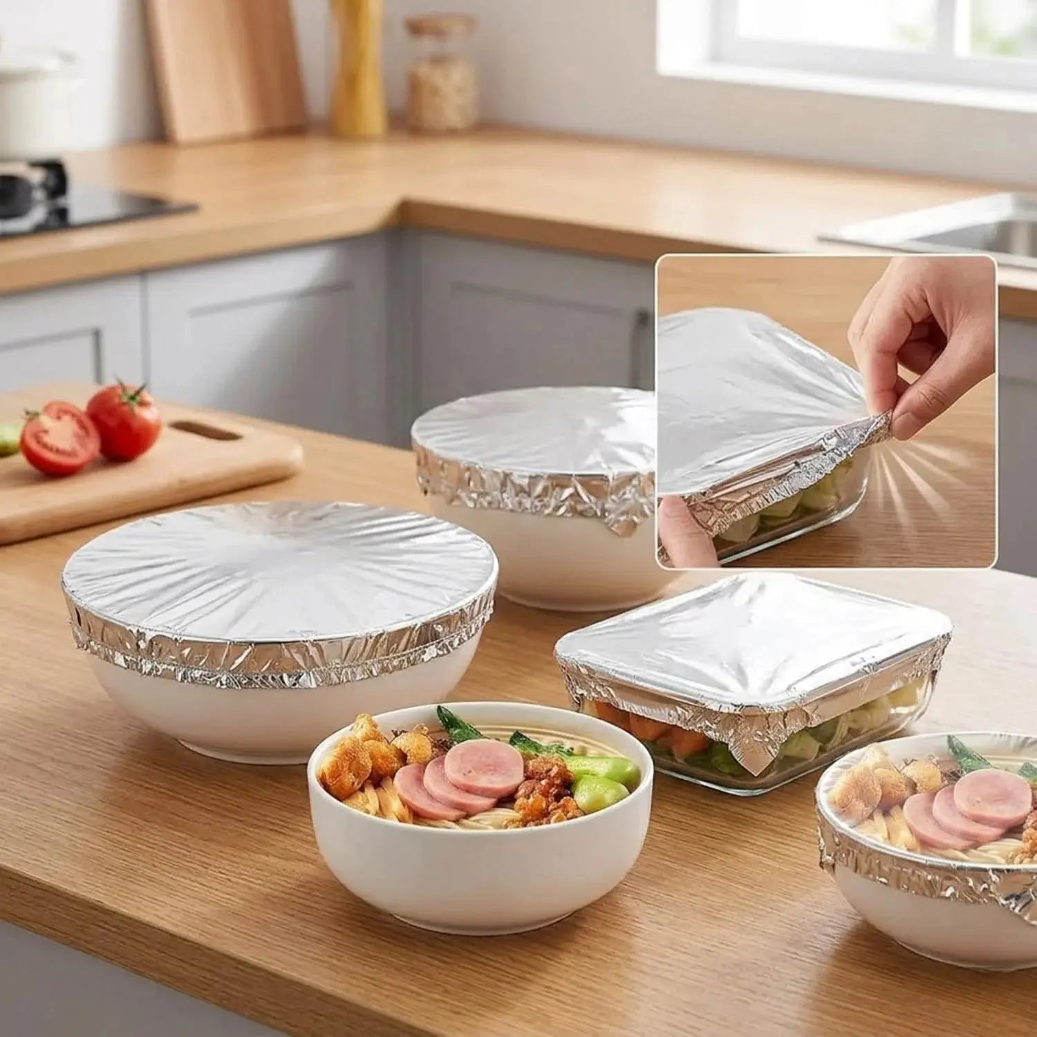Reusable Aluminum Foil Elastic Food Wrap Covers Scrollcart Qatar 