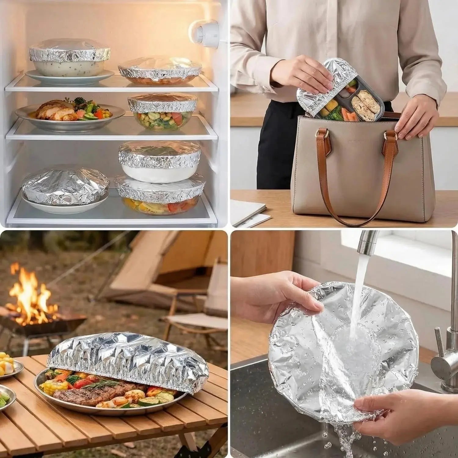 Reusable Aluminum Foil Elastic Food Wrap Covers Scrollcart Qatar 