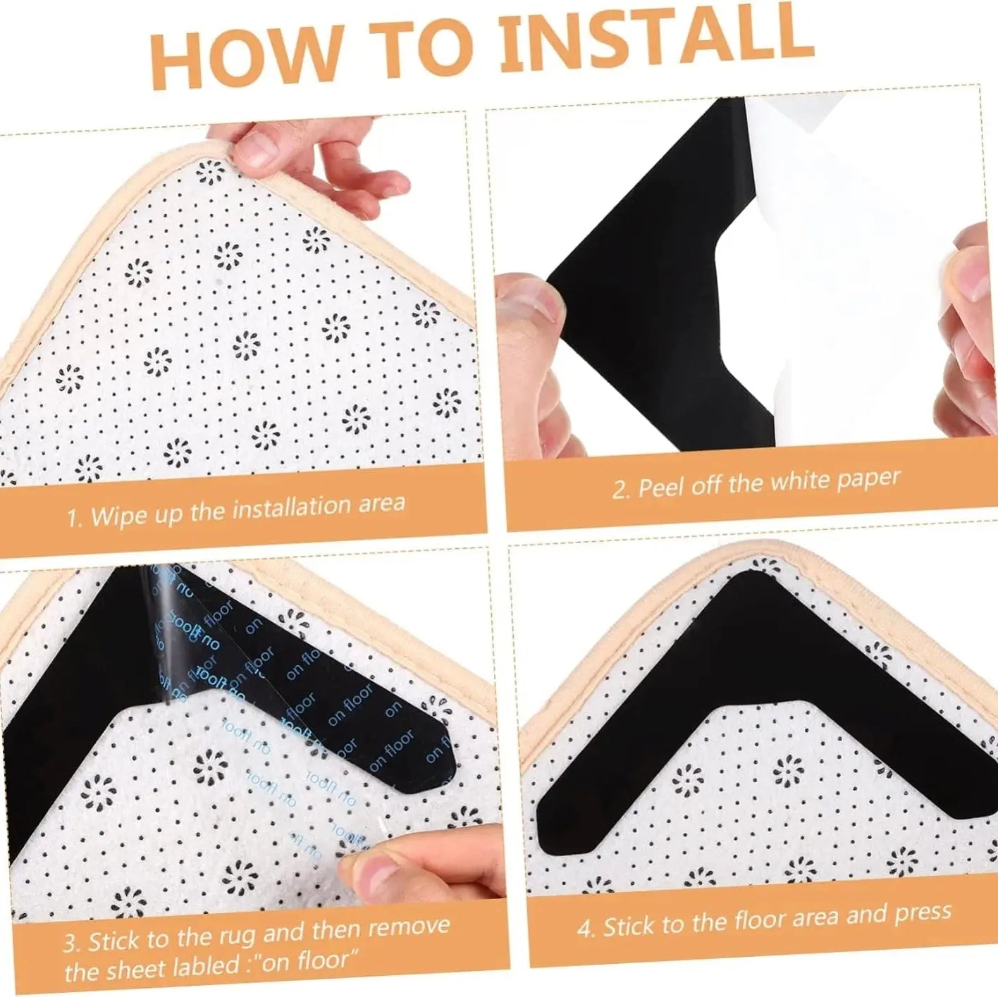 Reusable Carpet Anti-Slip Stickers-Washable Rug Grips Qatar