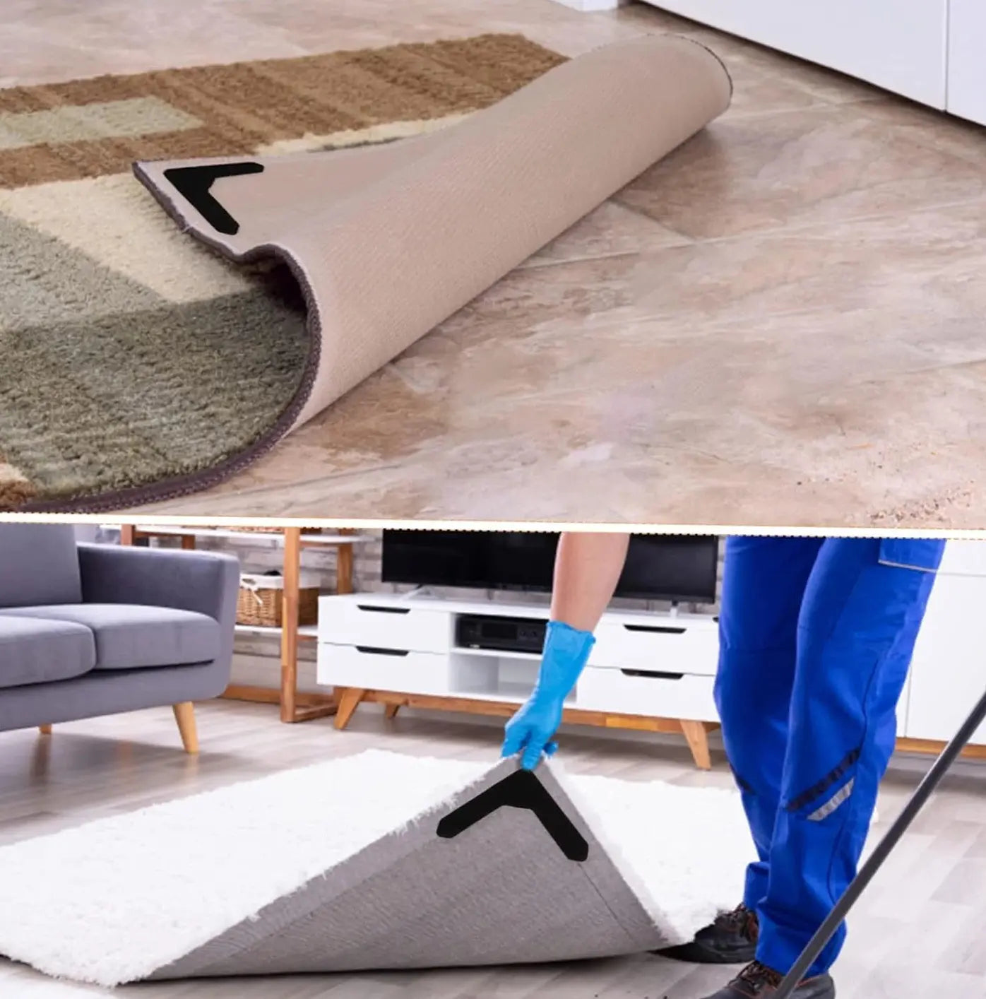 Reusable Carpet Anti-Slip Stickers-Washable Rug Grips Qatar