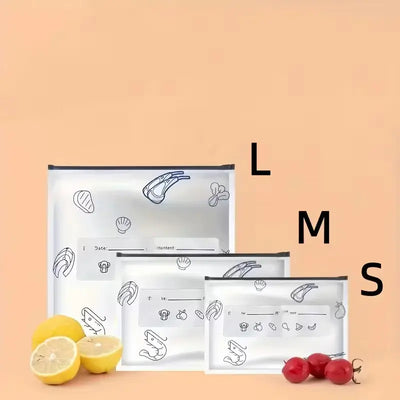 Reusable Stand-Up Aluminum Foil Food Storage Bags with Airtight Zip Lock | Leakproof Freezer & Fridge Storage Bags temu 