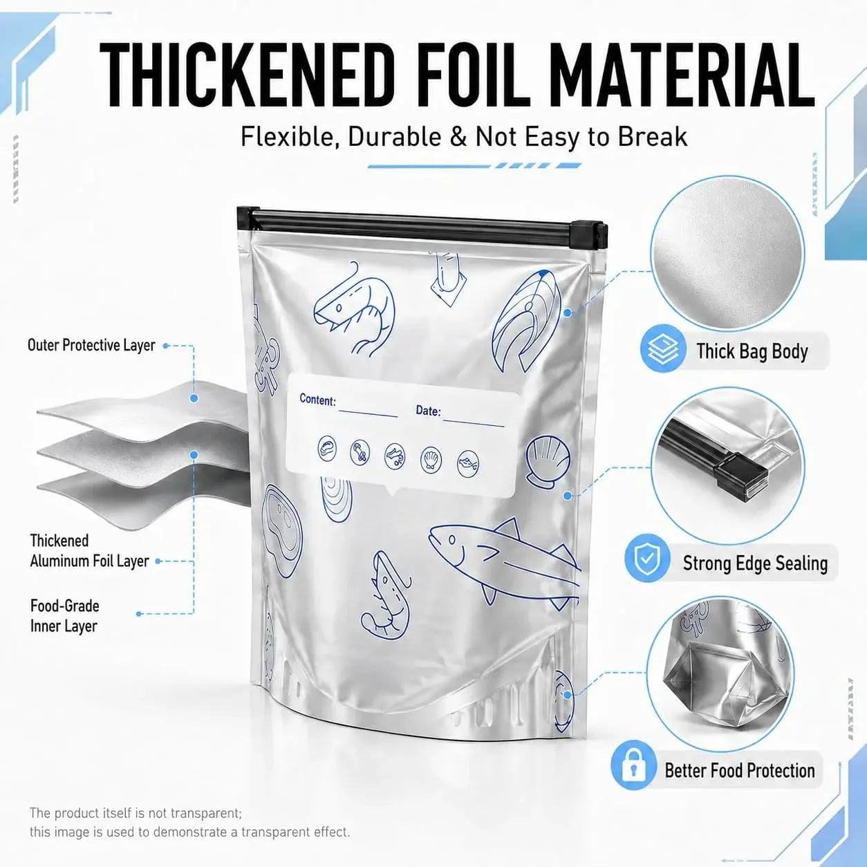 Reusable Aluminum Foil Food Storage Bags Airtight Qatar