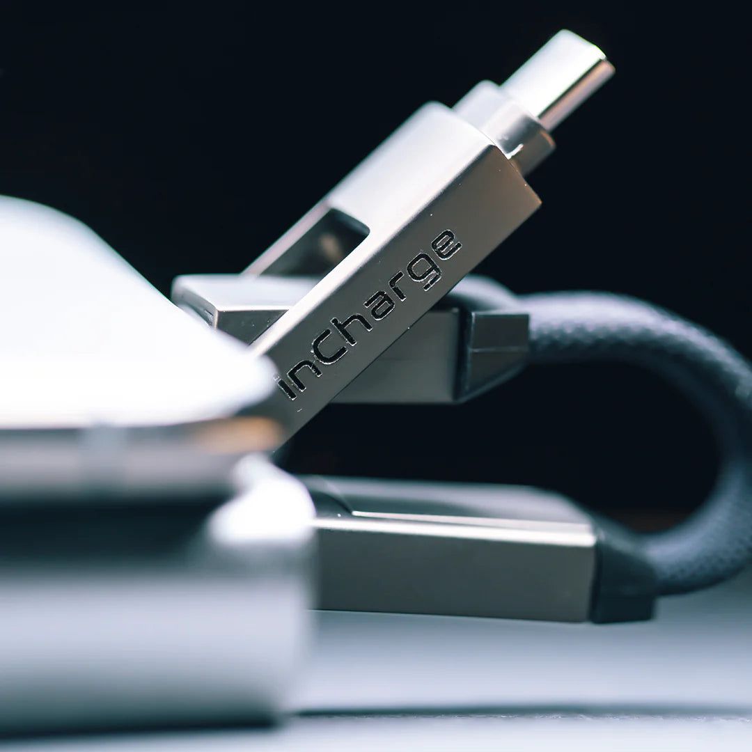 Rolling Square InCharge®6 Moon White 6 in 1 Charging Cable 0.25ft Moon White fast charging qatar