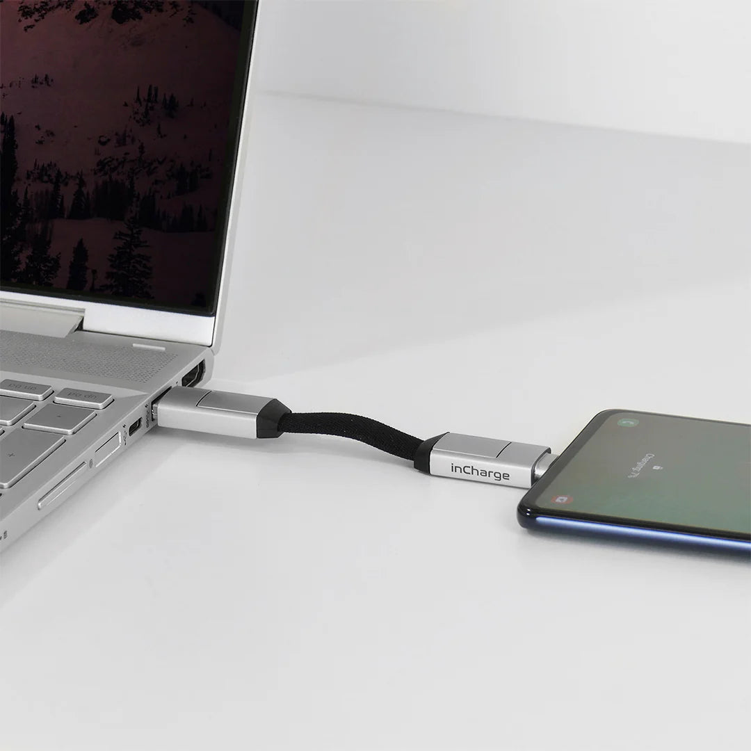 Rolling Square InCharge®6 Moon White 6 in 1 Charging Cable 0.25ft Moon White fast charging