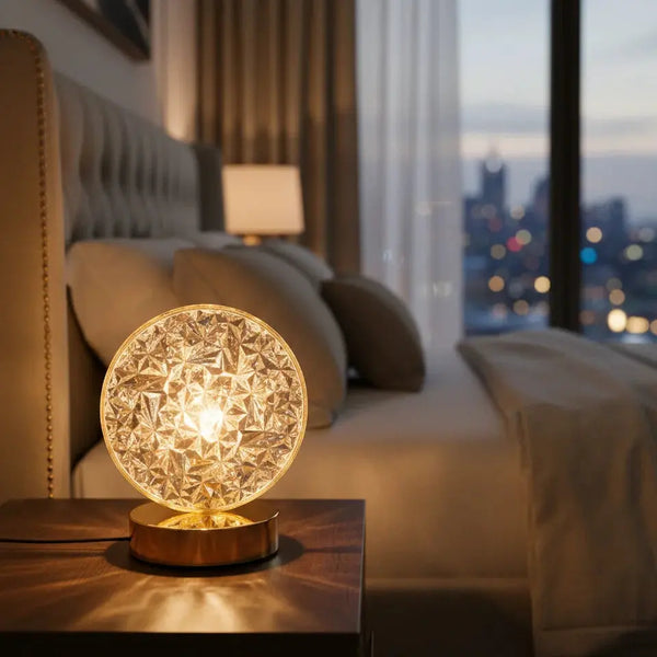 Round Crystal Diamond LED Table Lamp – Color Changing Rechargeable Light Scrollcart Qatar 