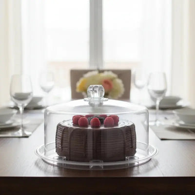 Round Glass Cake Dome with Plate-Elegant Glass Cake Serving Tray Scrollcart Qatar 