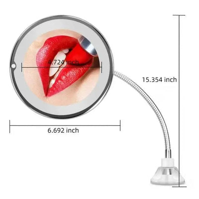 10x Zoom LED Flexible - Makeup Mirror - Scrollcart Qatar
