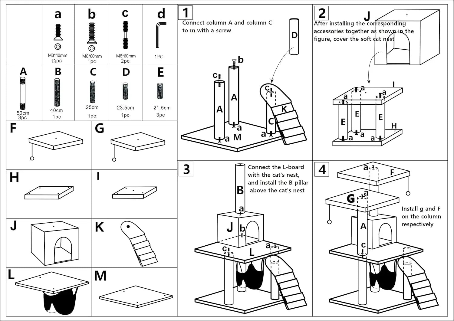 SKY-TOUCH Grey Cat Tree Tower with Sisal Scratching Posts and Hammock for Indoor Cats in Doha Qatar