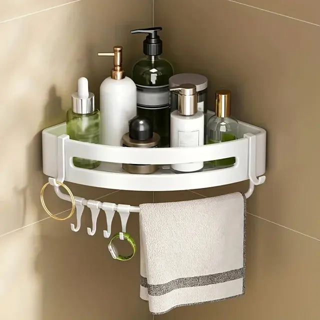Bathroom Corner Shelf: Wall Mounted, Soap Dish Shower Shelf Shampoo Holder. - Scrollcart Qatar