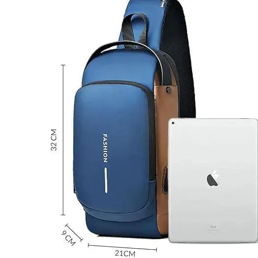 Secure Sling Backpack with USB Charging and Lock Scrollcart Qatar 