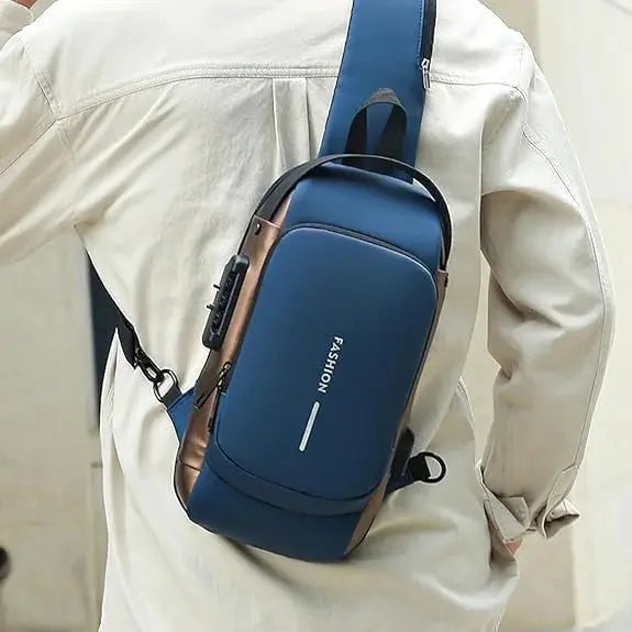 Secure Sling Backpack with USB Charging and Lock Scrollcart Qatar 