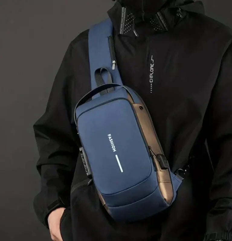 Secure Sling Backpack with USB Charging and Lock Scrollcart Qatar 