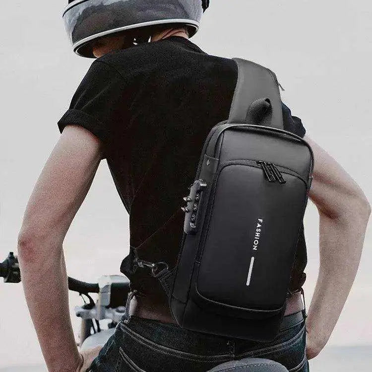 Secure Sling Backpack with USB Charging and Lock - Scrollcart Qatar