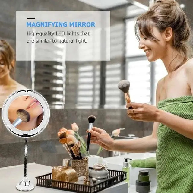 10x Zoom LED Flexible - Makeup Mirror - Scrollcart Qatar