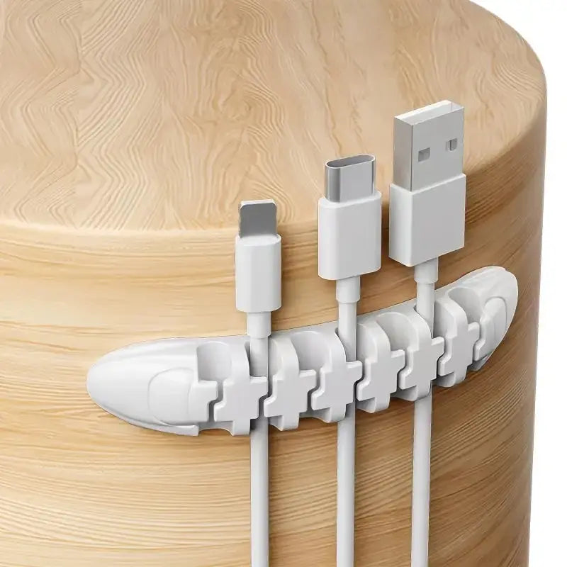 Self-Adhesive Cable Organizer Clip-Charging Cables Holder-7 Slots Scrollcart Qatar 