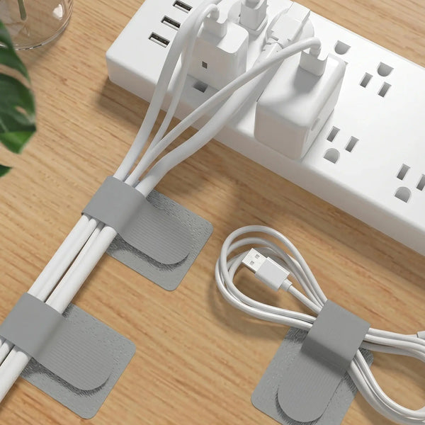 Self-Adhesive Hook & Loop Gray Cable Straps Set-50pcs Qatar