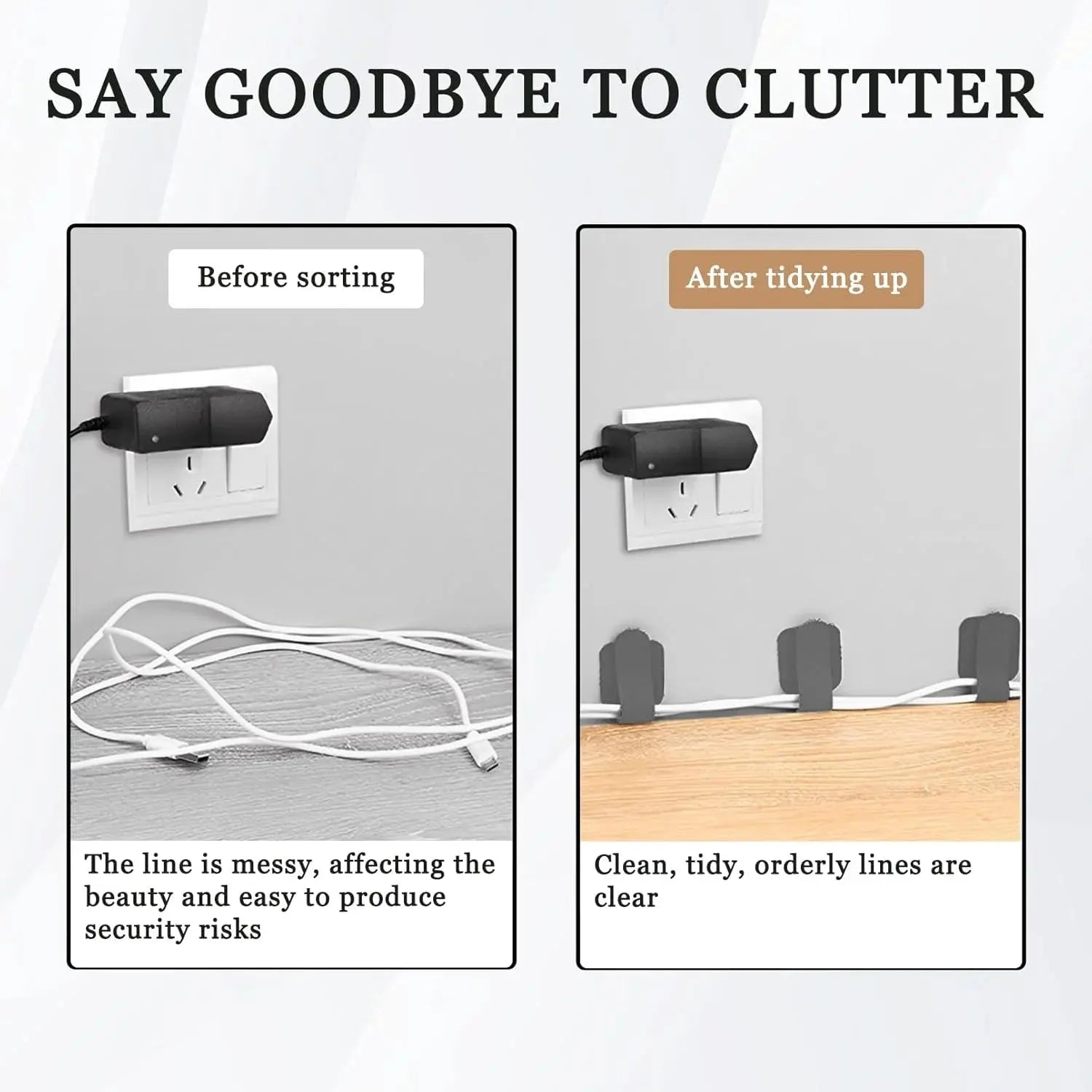 Self-Adhesive Hook & Loop Gray Cable Straps Set-50pcs Qatar