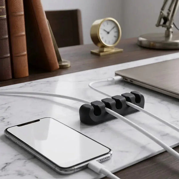Self-Adhesive Silicone Cable Organizer Holder with 5 Slots – Home & Office Scrollcart Qatar 