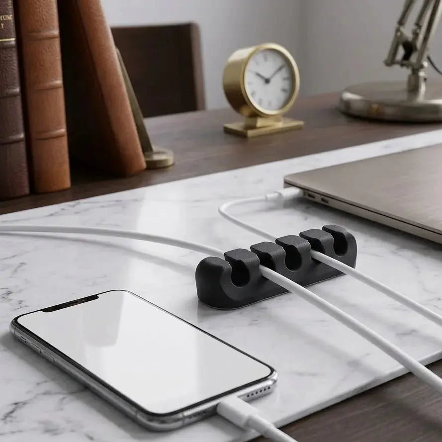 Self-Adhesive Silicone Cable Organizer Holder with 5 Slots – Home & Office Scrollcart Qatar 